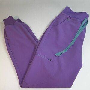 Figs Lavender lilac dawn Jogger Pants with Mint Drawstring m/p